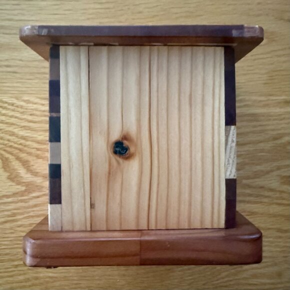 Tzedaka Charity Box Hand Crafted Mixed Hardwoods Star of David Judaica - Picture 4 of 9